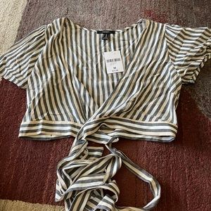 Striped wrap top